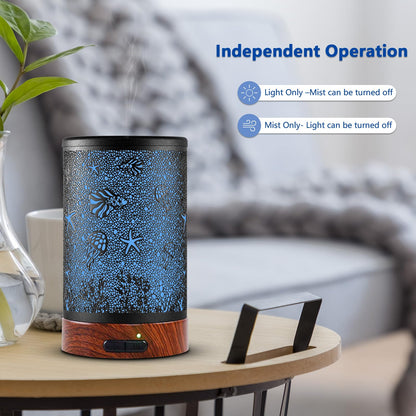 Essential Oil Diffuser 150ml | Cool Mist, Auto Shut-Off, 7-Color LED Sea Design