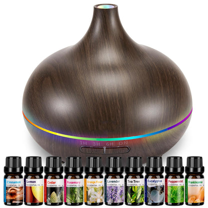 Aromatherapy Essential Oil Diffuser Set | 550ml Ultrasonic Humidifier for Large Rooms