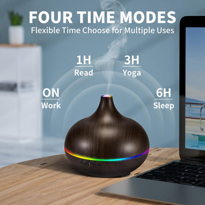 Aromatherapy Essential Oil Diffuser Set | 550ml Ultrasonic Humidifier for Large Rooms