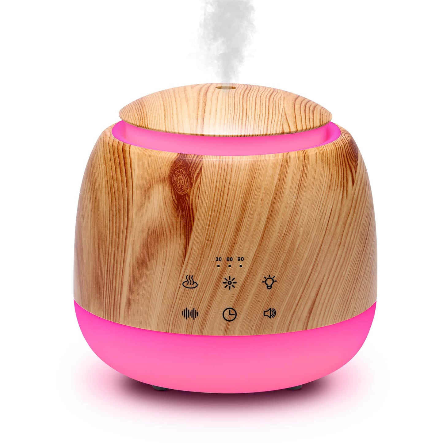 Aromatherapy Diffuser & White Noise Machine – 10 Sounds, 7 LED Colors, Auto Shutoff (Light Brown)