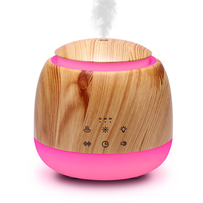 Aromatherapy Diffuser & White Noise Machine – 10 Sounds, 7 LED Colors, Auto Shutoff (Light Brown)