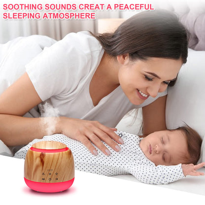 Aromatherapy Diffuser & White Noise Machine – 10 Sounds, 7 LED Colors, Auto Shutoff (Light Brown)