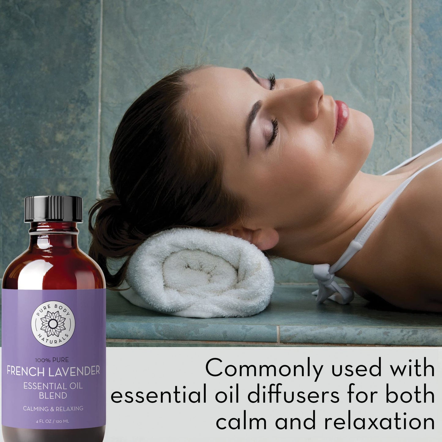 Pure Body Naturals French Lavender Essential Oil Blend - 4 oz | Aromatherapy, Soap Making & DIY Skincare
