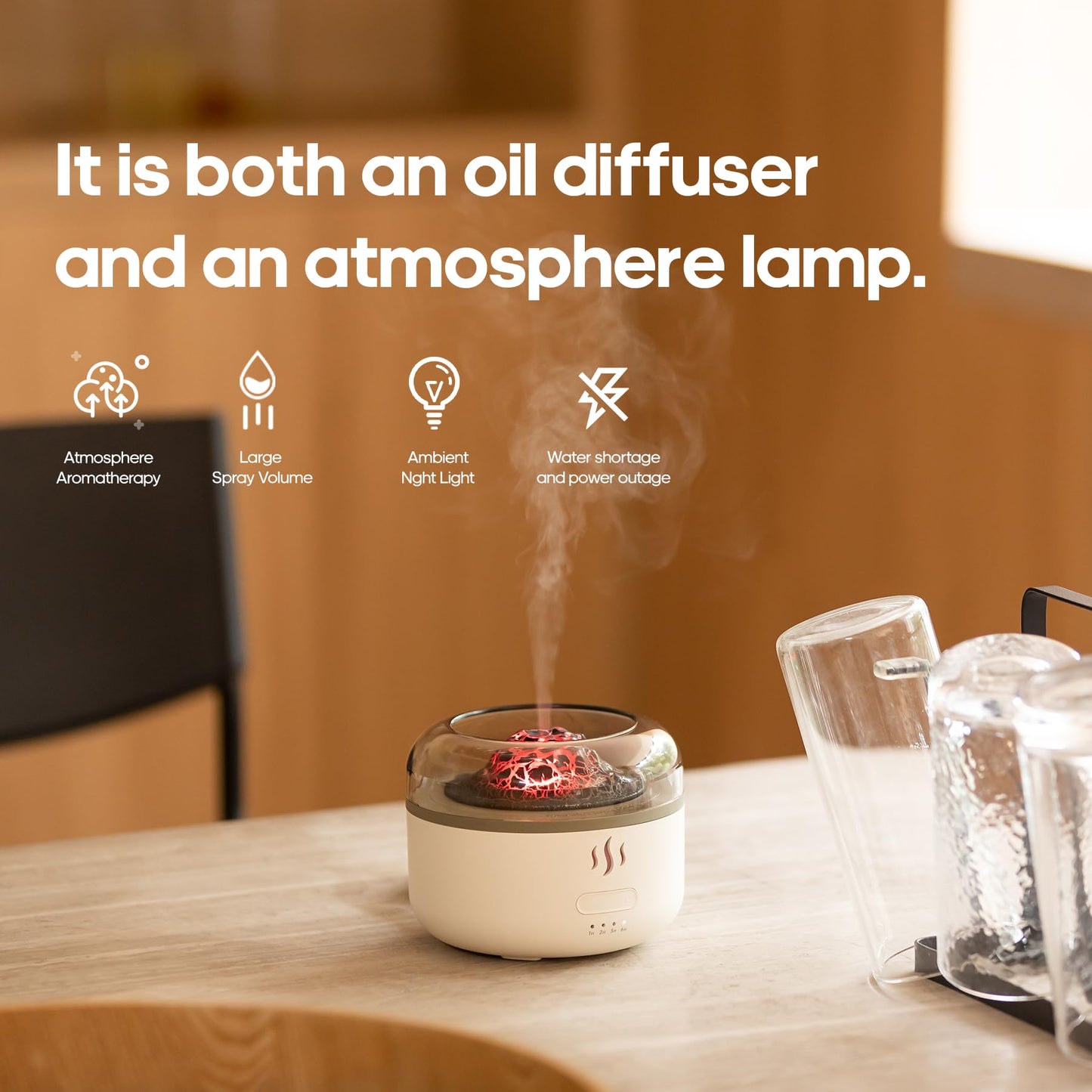 Aromatherapy Diffusers 160ML Essential Oil Diffuser Humidifier with Auto-Off