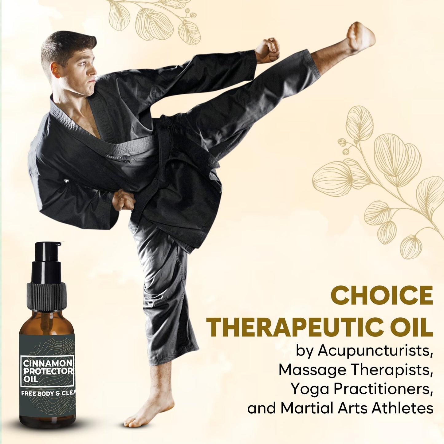 Massage Oil for Neck, Back & Cupping Tools | Cinnamon Protector Oil