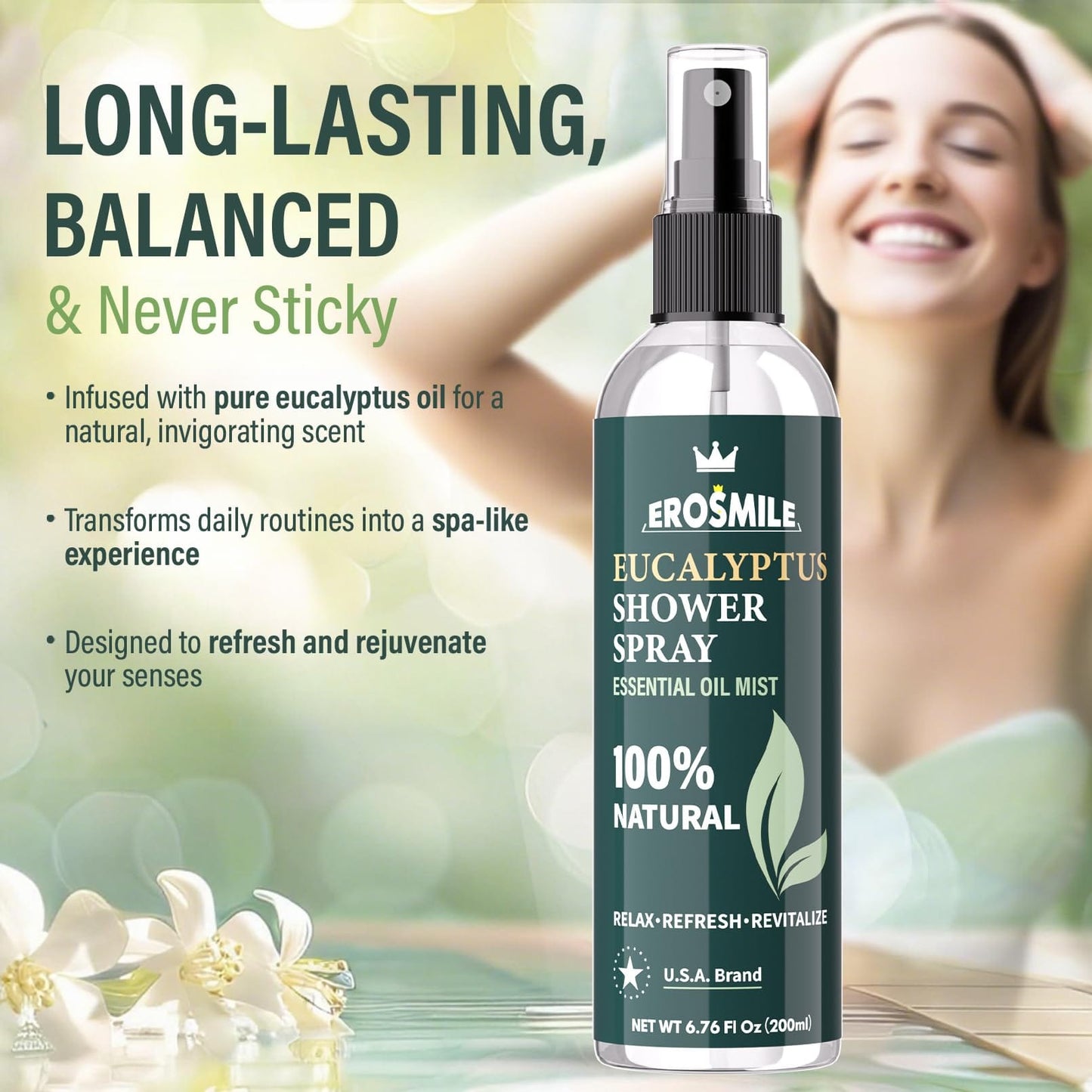 Eucalyptus Shower Spray – Pure Eucalyptus Oil, At-Home Spa