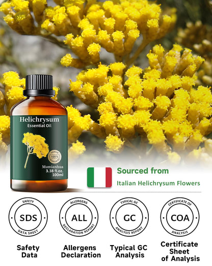 Helichrysum Essential Oil Pure - Mumianhua Helichrysum Oil (3.38 Fl oz)