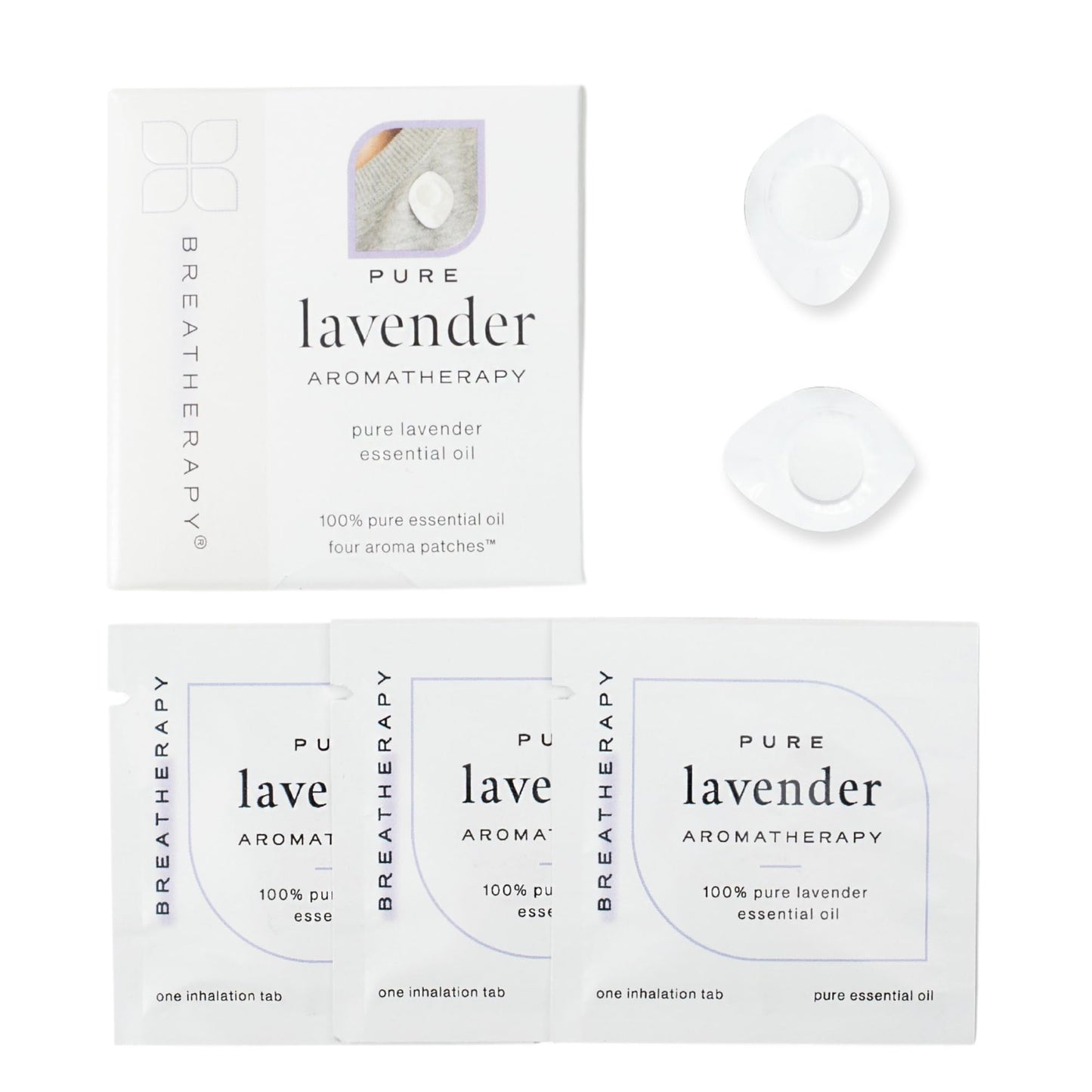 Aromatherapy Lavender Patches - Pure Lavender Essential Oils for Headache Relief (4-Pack)