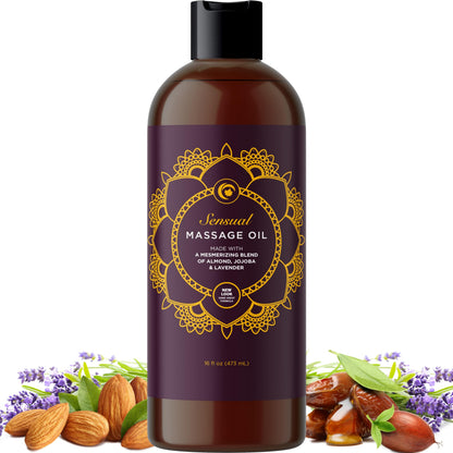 Aromatherapy Massage Oil for Couples - Lavender & Vitamin E | 16 oz
