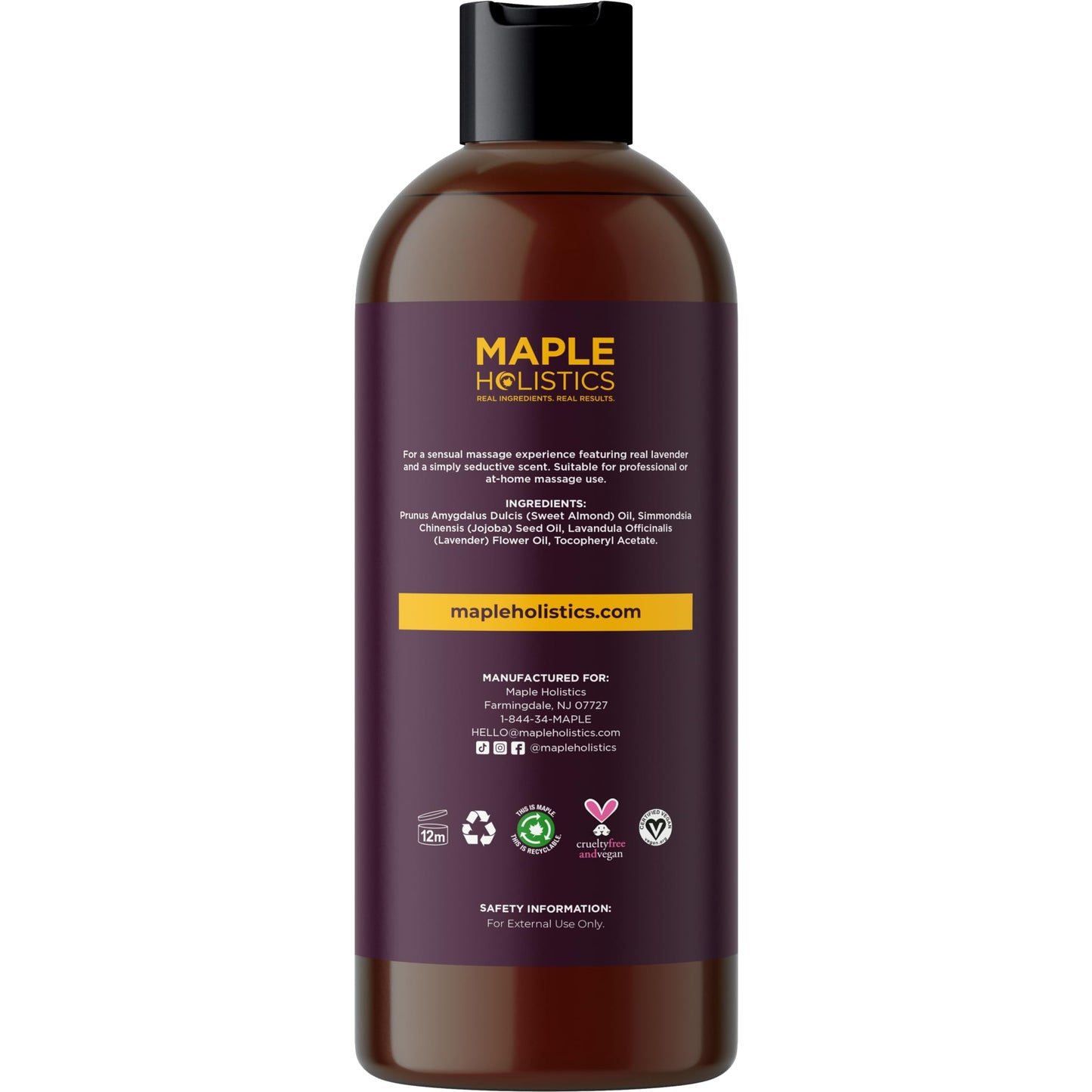 Aromatherapy Massage Oil for Couples - Lavender & Vitamin E | 16 oz