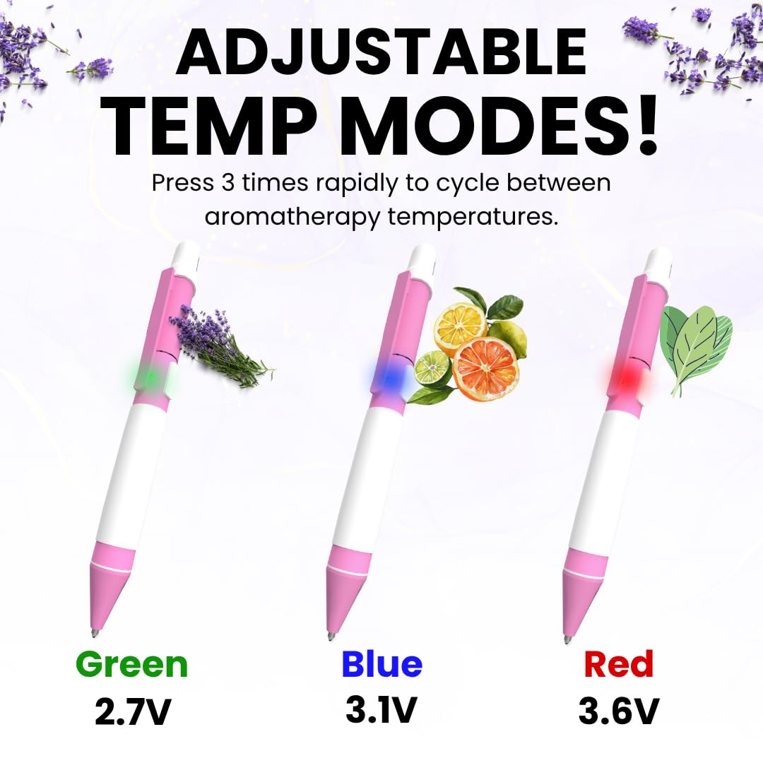 Aromatherapy Diffuser Pen with Hidden Port – Rechargeable Pink Ballpoint
