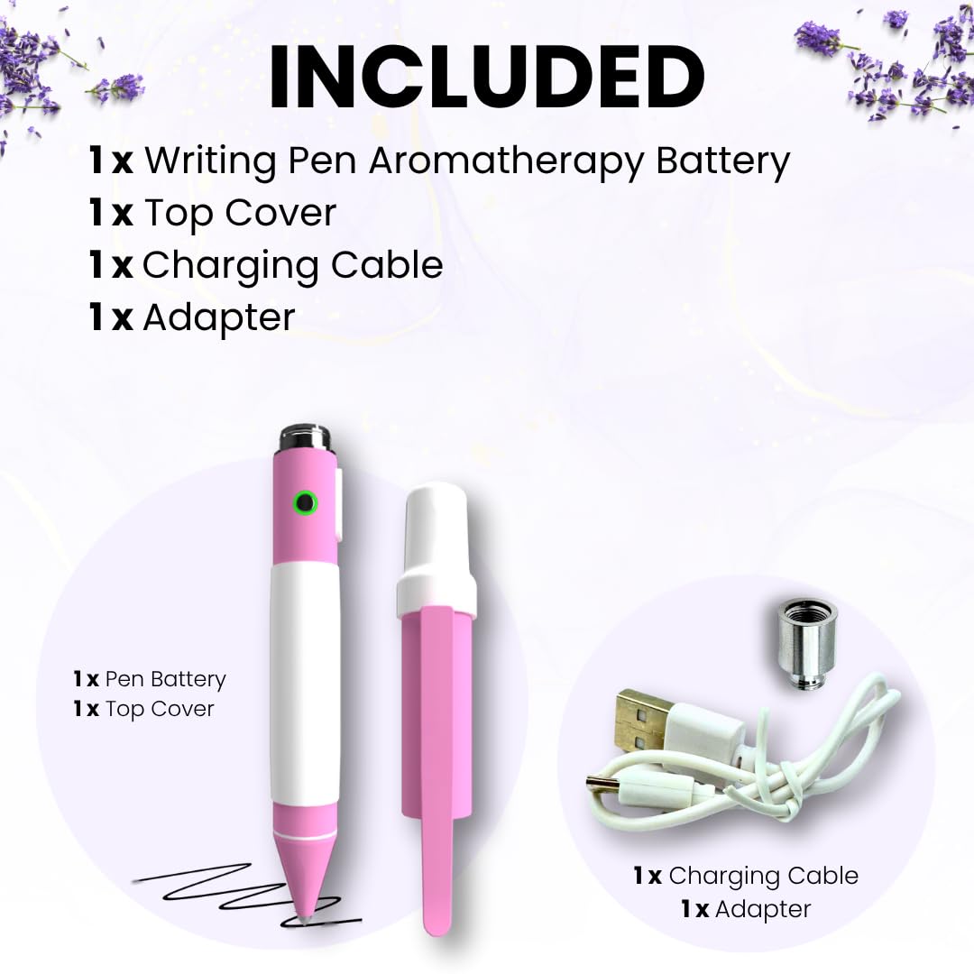 Aromatherapy Diffuser Pen with Hidden Port – Rechargeable Pink Ballpoint