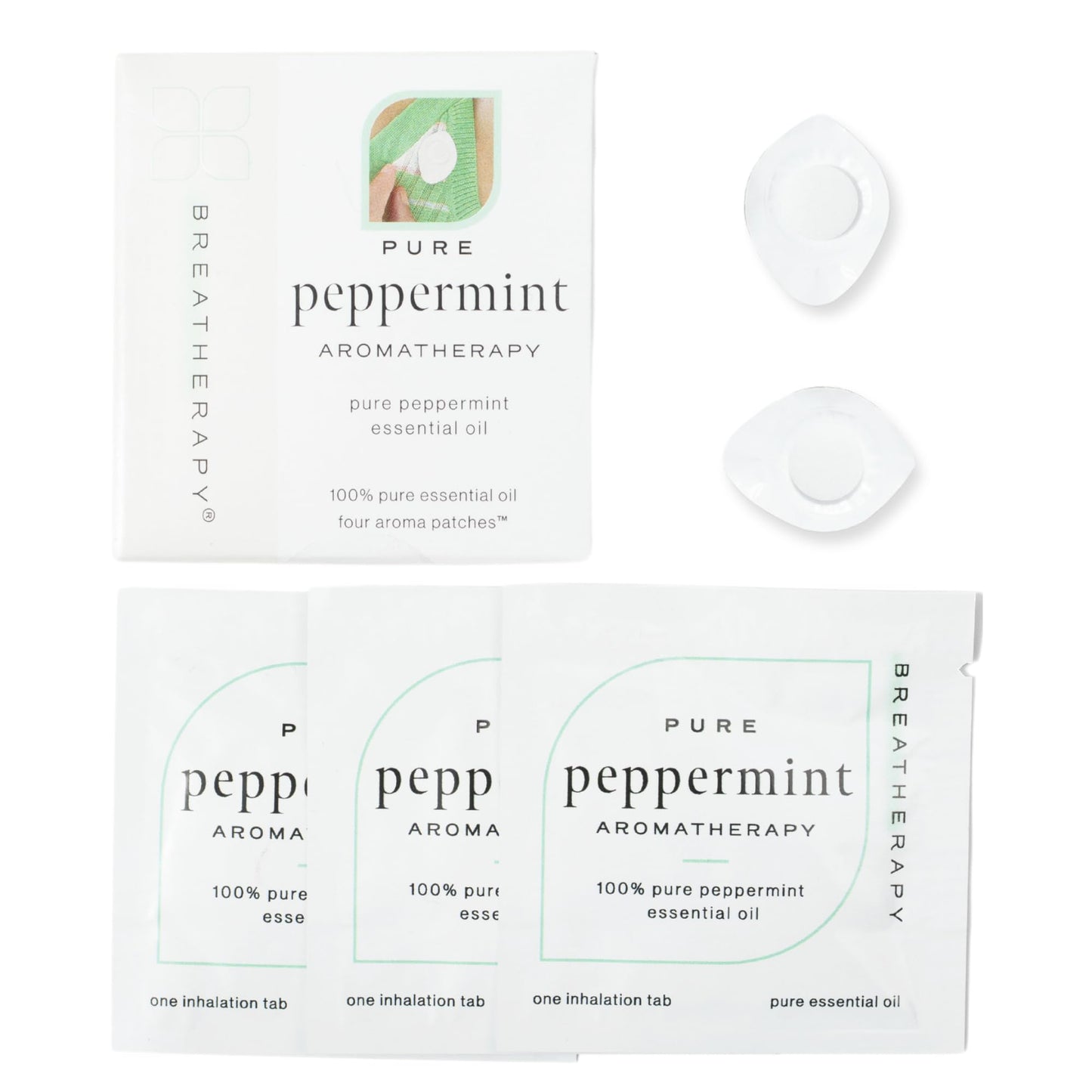 Aromatherapy Peppermint Patches - Pure Essential Oil Aroma Patch (4-Pack)