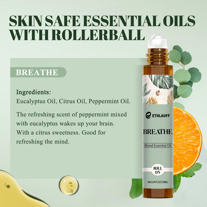 Breathe Essential Oil Blend 10ml – Breath Easy Roll-On for Sinus Relief