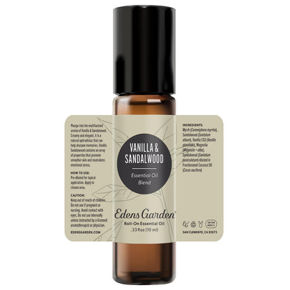 Edens Garden Vanilla & Sandalwood Essential Oil Roll-On - 10 ml, Pre-Diluted