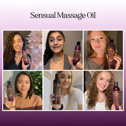 Aromatherapy Sensual Massage Oil for Couples – Vegan Lavender & Sweet Almond Oil, 8 oz