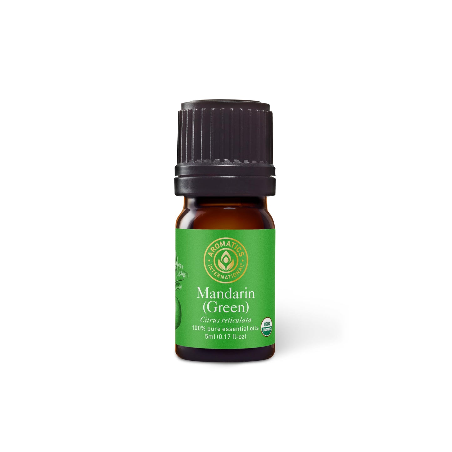 Aromatics International Premium Organic Mandarin Geen Essential Oil 5ml | 100% Pure Essential Oil for Diffusion, Aromatherapy & Wellness Use
