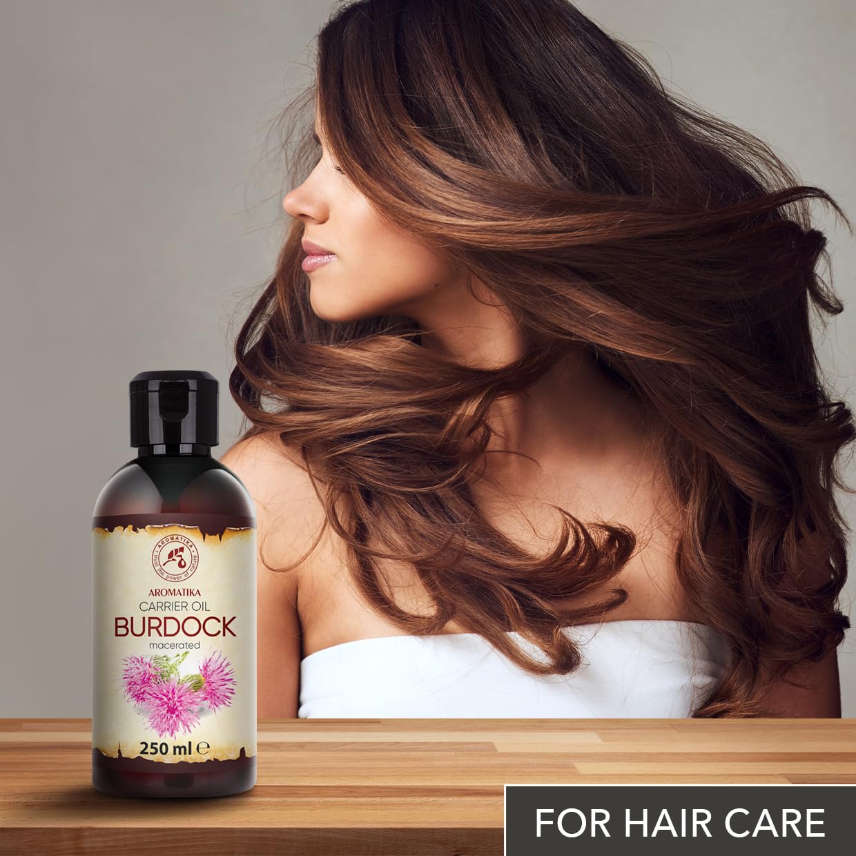 AROMATIKA Burdock Oil 8.45 Fl Oz (250 ml) – 100% Pure & Natural for Hair & Skin Care