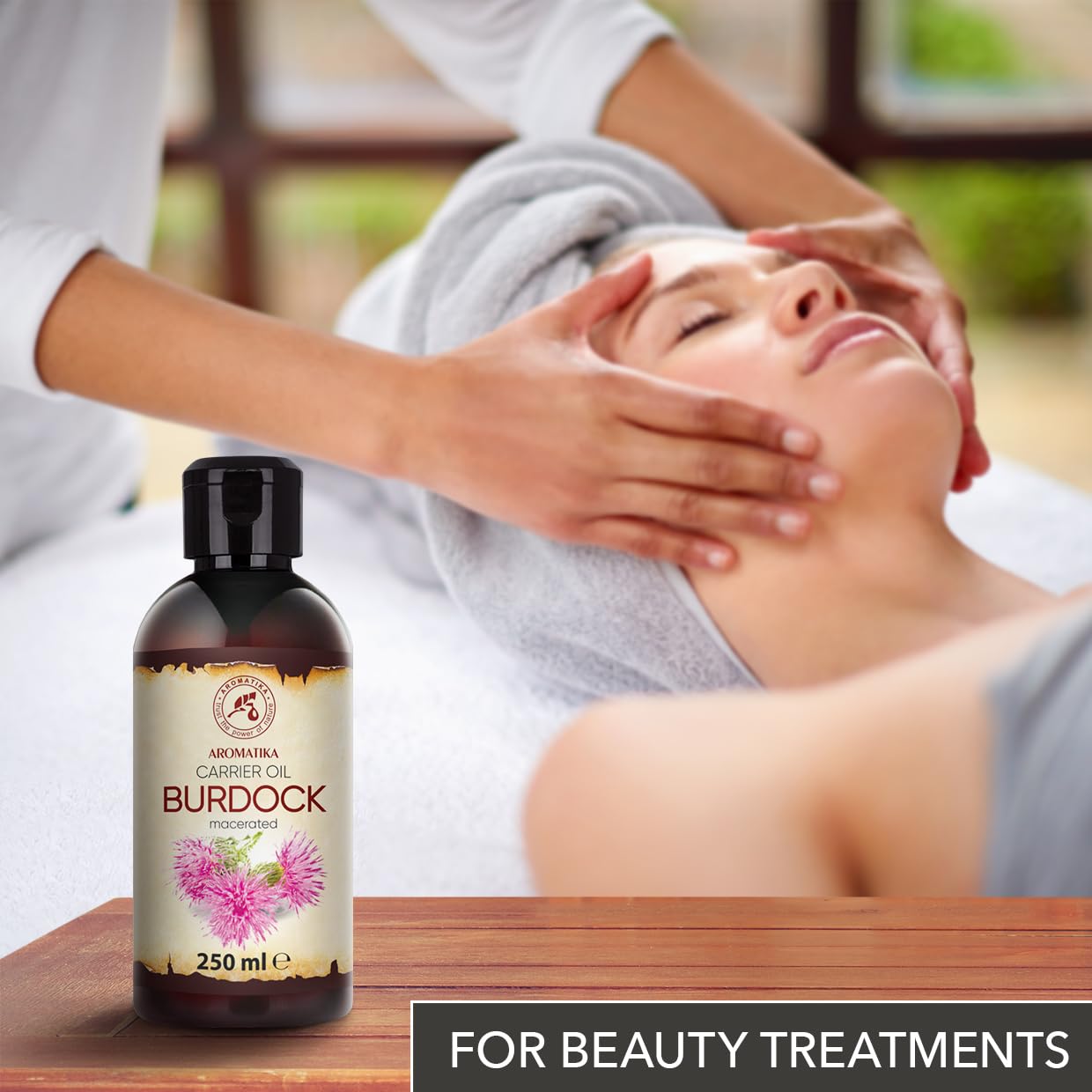 AROMATIKA Burdock Oil 8.45 Fl Oz (250 ml) – 100% Pure & Natural for Hair & Skin Care