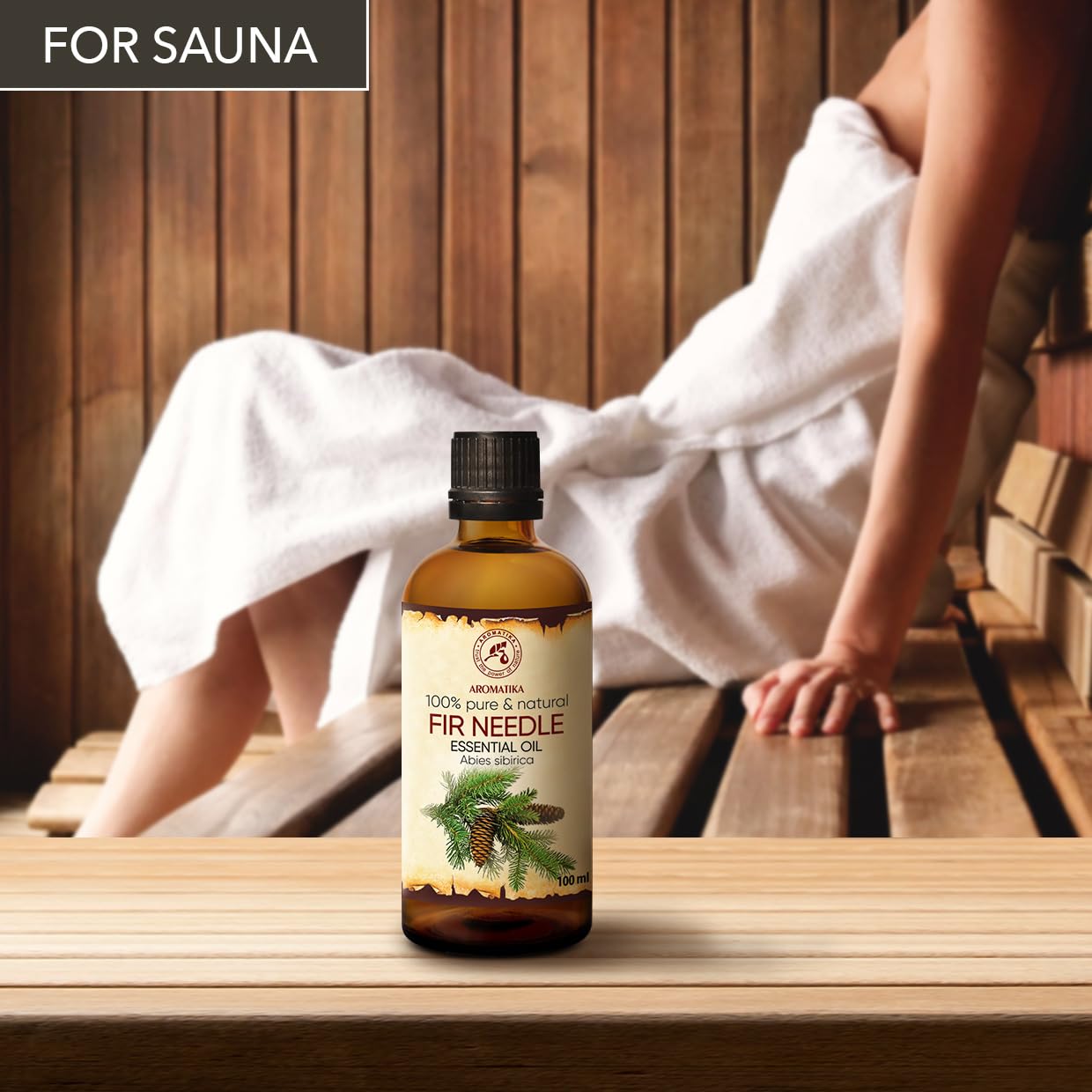 AROMATIKA Fir Needle Essential Oil – 3.4 Fl Oz (100ml) – 100% Pure & Natural