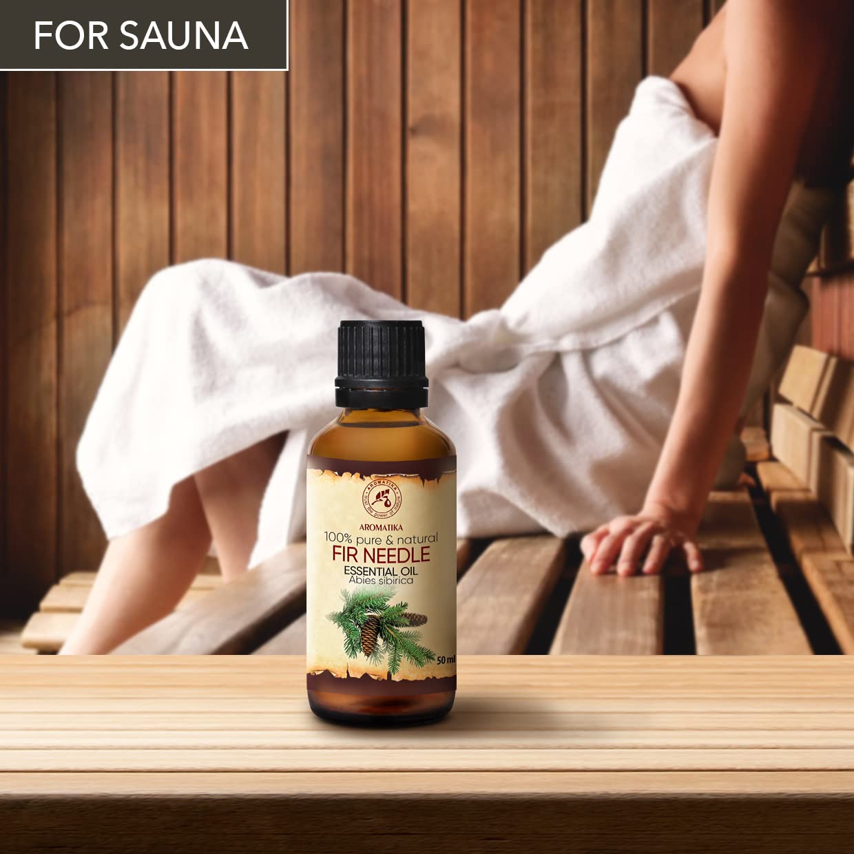 AROMATIKA Fir Needle Essential Oil 1.7 Fl Oz - Pure & Natural, Calming for Sauna Diffuser & Massage
