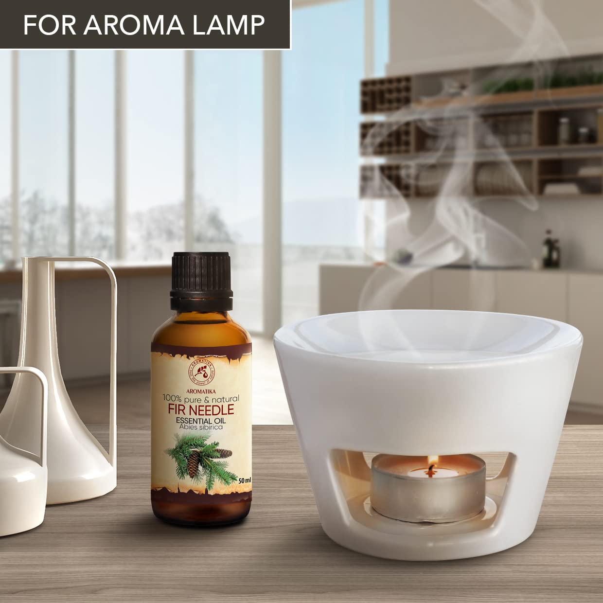 AROMATIKA Fir Needle Essential Oil 1.7 Fl Oz - Pure & Natural, Calming for Sauna Diffuser & Massage