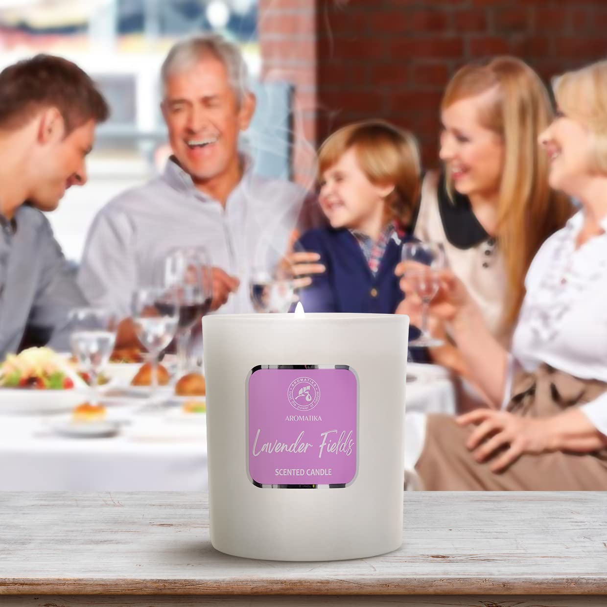 AROMATIKA Lavender Fields Scented Soywax Candle | Up to 45 Hours Burn Time