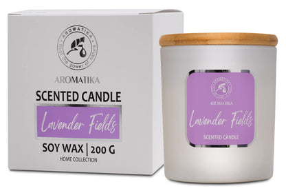 AROMATIKA Lavender Fields Scented Soywax Candle | Up to 45 Hours Burn Time