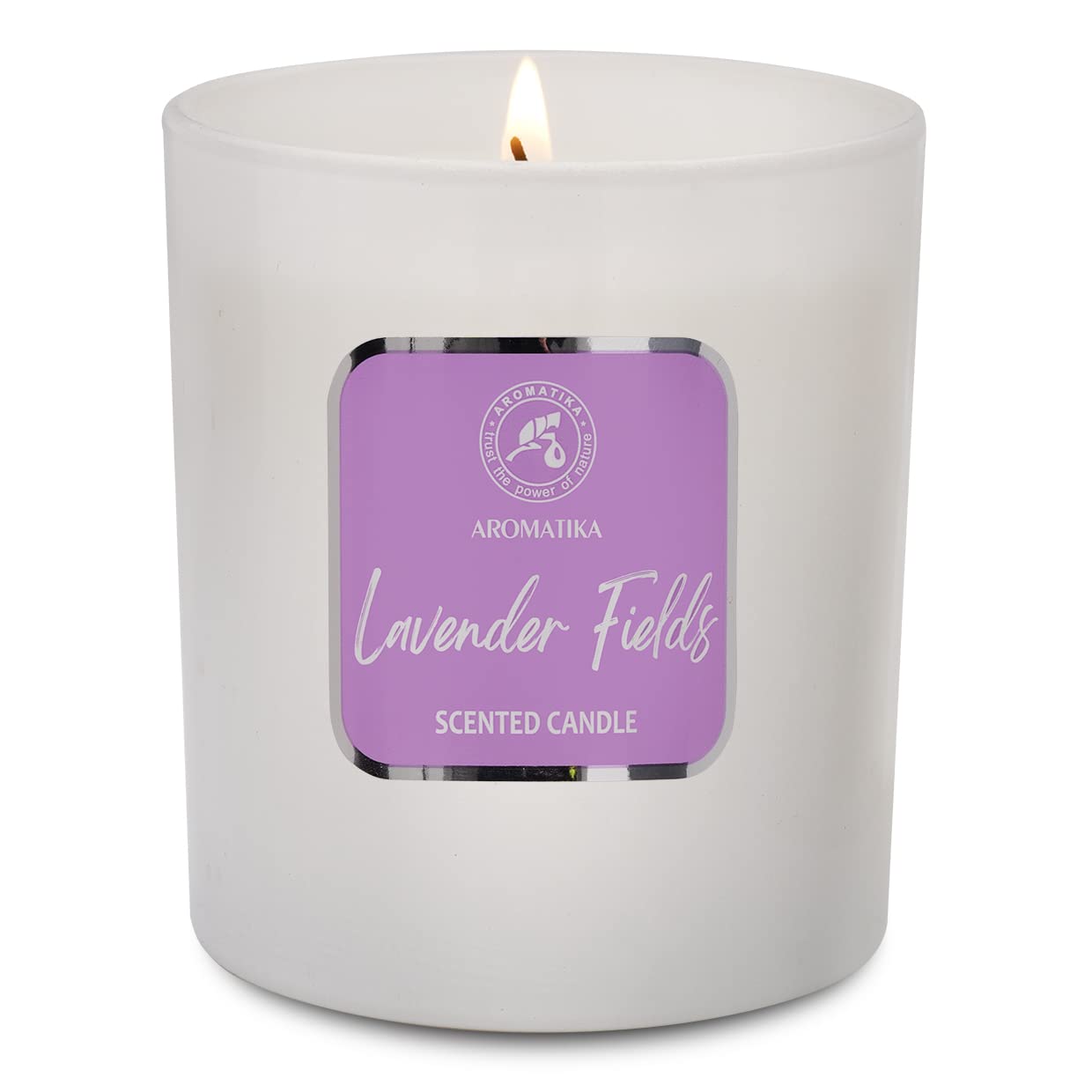 AROMATIKA Lavender Fields Scented Soywax Candle | Up to 45 Hours Burn Time