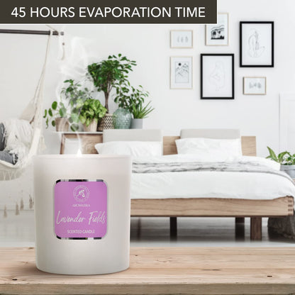 AROMATIKA Lavender Fields Scented Soywax Candle | Up to 45 Hours Burn Time
