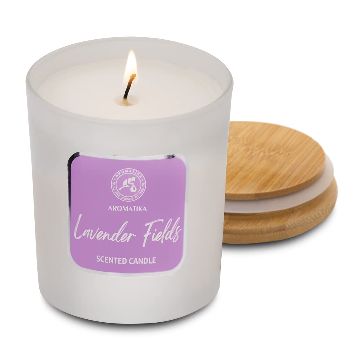 AROMATIKA Lavender Fields Scented Soywax Candle | Up to 45 Hours Burn Time