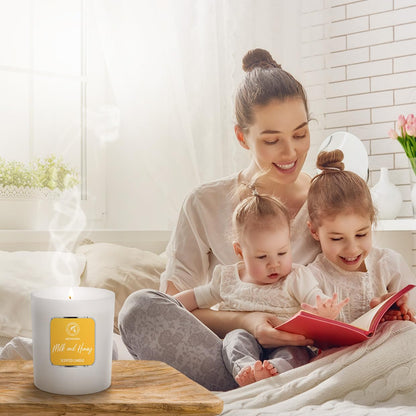 Milk & Honey Scented Candle by Aromatika – 200g Soy Wax, 45h Burn