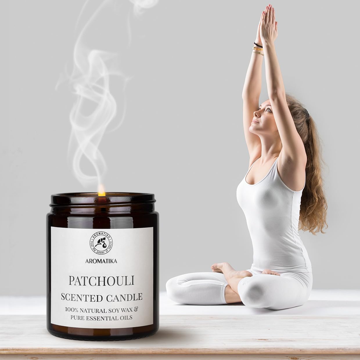 AROMATIKA Patchouli Soy Wax Candle – 150g, 45 Hours Burn Time | Home Scent Gift