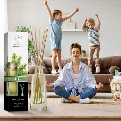 AROMATIKA Pine Reed Diffuser 3.4 fl oz – Fresh Coniferous Pine Scent for Home