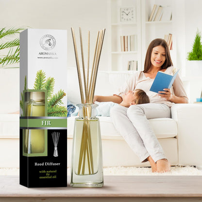 AROMATIKA Pine Reed Diffuser 3.4 fl oz – Fresh Coniferous Pine Scent for Home