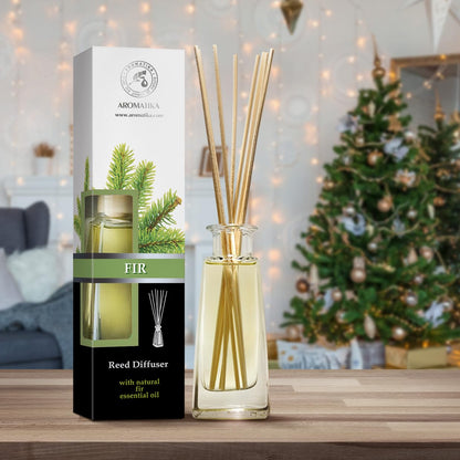 AROMATIKA Pine Reed Diffuser 3.4 fl oz – Fresh Coniferous Pine Scent for Home
