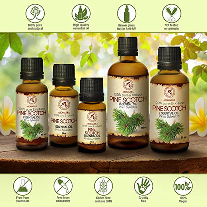 AROMATIKA Pine Scotch Oil 3.4 oz – Pinus Sylvestris (Austria) | 100% Pure & Natural