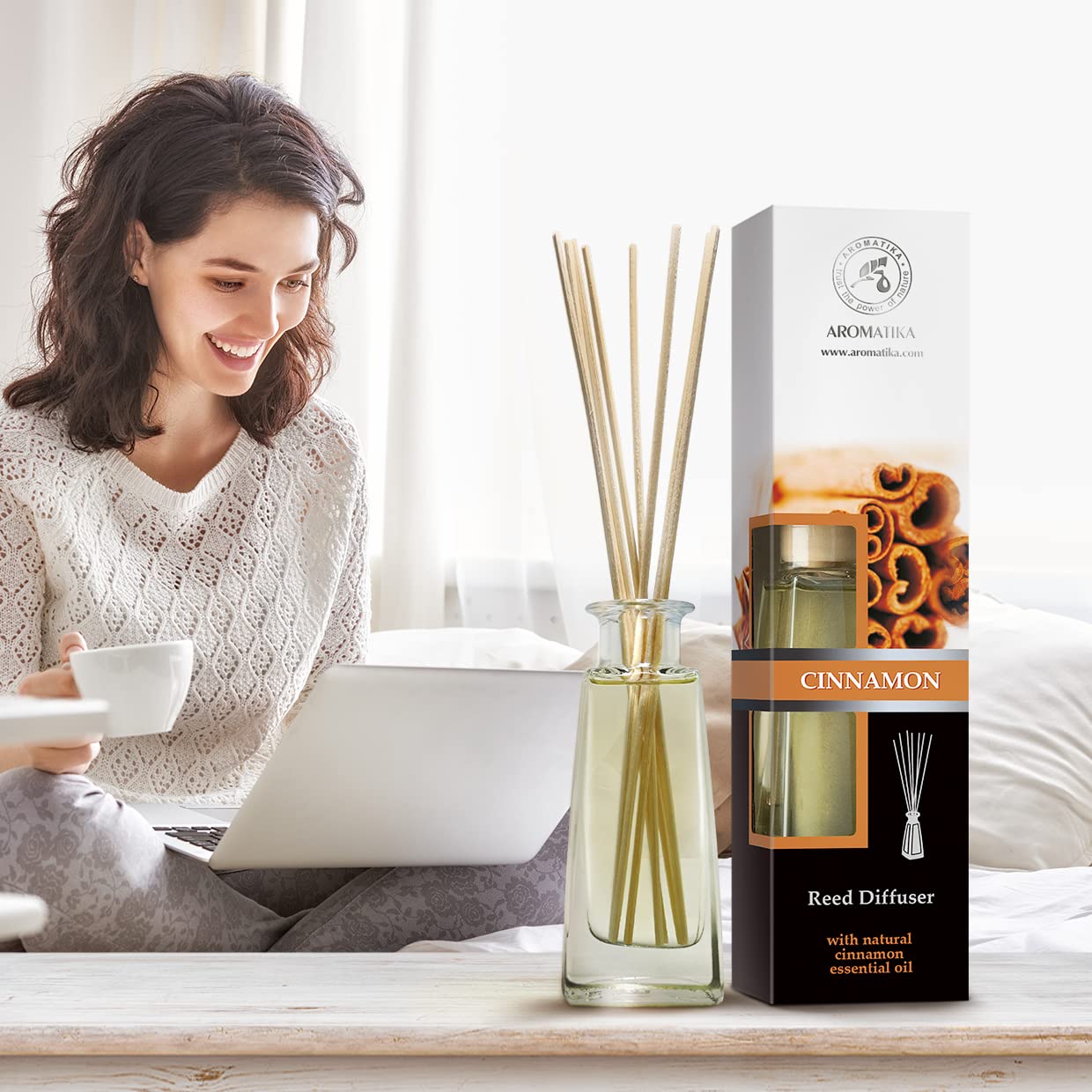 AROMATIKA Cinnamon Reed Diffuser – 2x100ml Home Fragrance