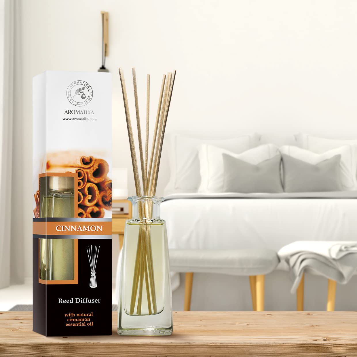 AROMATIKA Cinnamon Reed Diffuser – 2x100ml Home Fragrance
