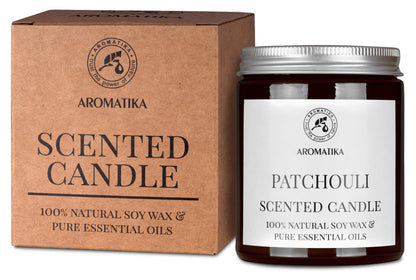 AROMATIKA Patchouli Soy Wax Candle – 150g, 45 Hours Burn Time | Home Scent Gift