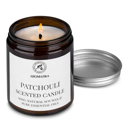 AROMATIKA Patchouli Soy Wax Candle – 150g, 45 Hours Burn Time | Home Scent Gift