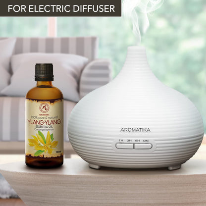 AROMATIKA Ylang Ylang Essential Oil 3.4oz — Pure Cananga Odorata for Skin, Hair & Diffusers