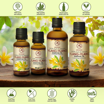 AROMATIKA Ylang Ylang Essential Oil 1.0 Fl Oz – 100% Pure & Natural Cananga Odorata, Madagascar