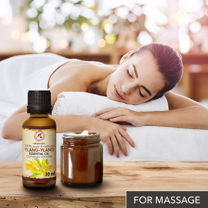 AROMATIKA Ylang Ylang Essential Oil 1.0 Fl Oz – 100% Pure & Natural Cananga Odorata, Madagascar