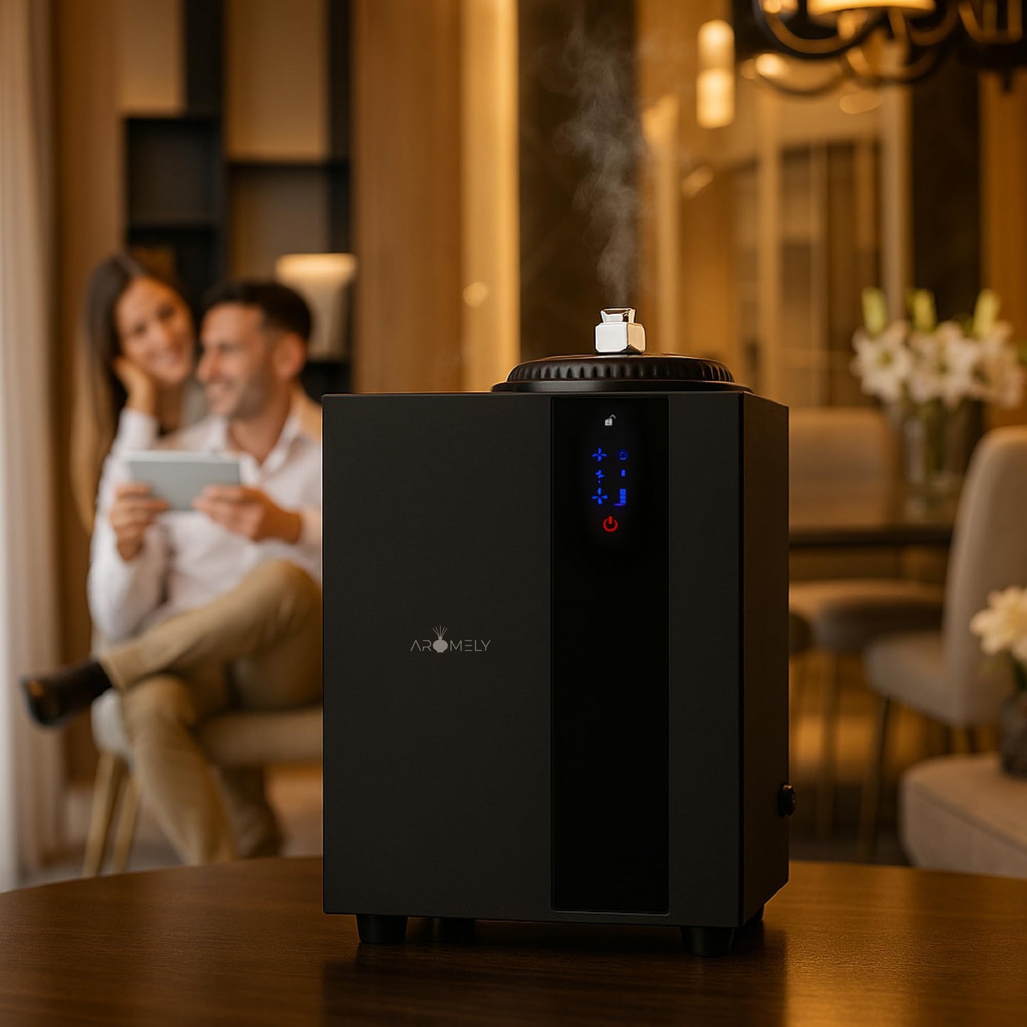 Aromely Smart Bluetooth HVAC Scent Diffuser — App-Controlled, 4,000 SQFT, Black