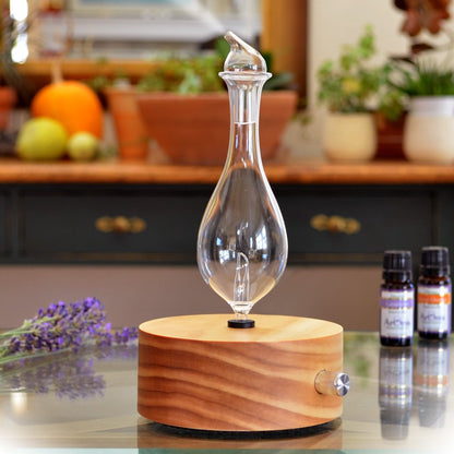 ArOmis Premium Glass Essential Oils Nebulizer — Waterless Diffuser with Wooden Base | Solum Lux Merus