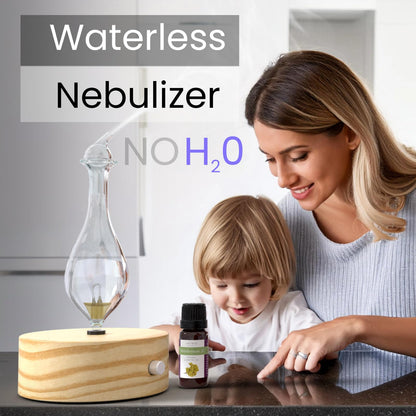 ArOmis Premium Glass Essential Oils Nebulizer — Waterless Diffuser with Wooden Base | Solum Lux Merus