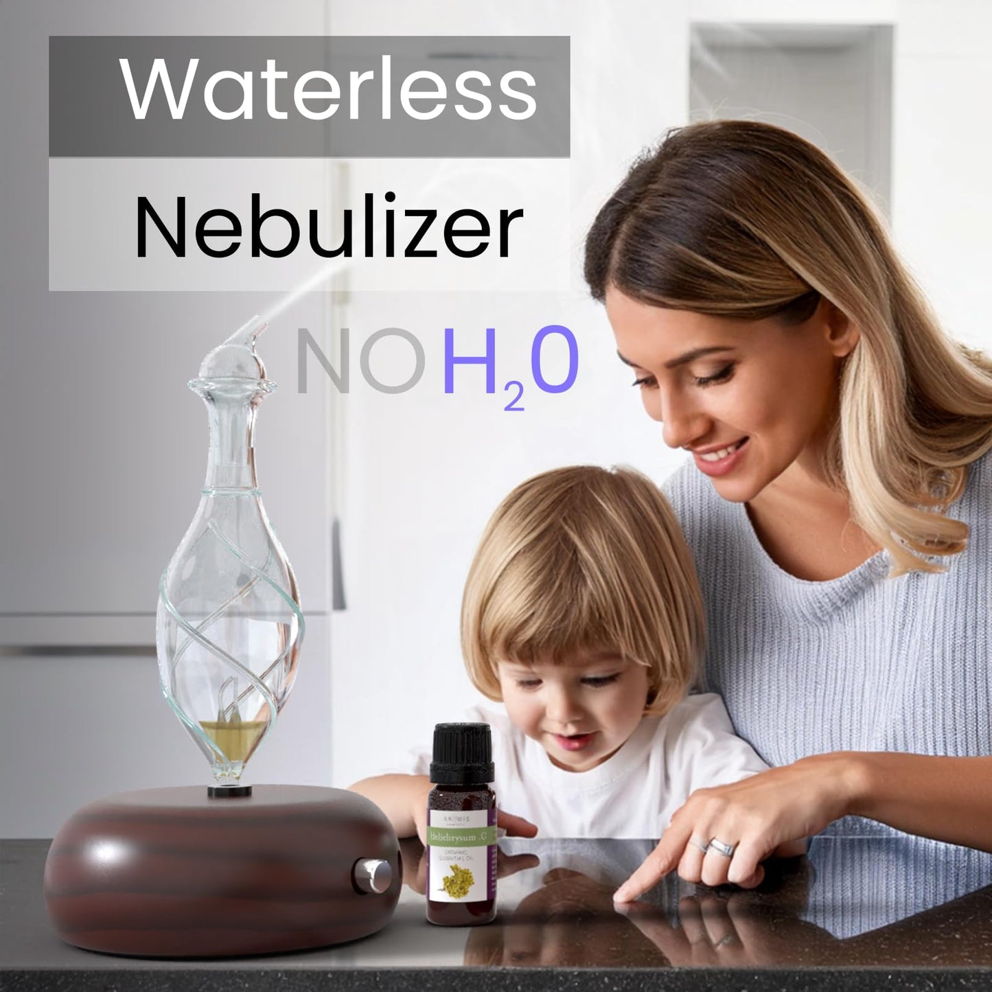 ArOmis Premium Glass Essential Oils Nebulizer - Waterless Diffuser | Orbis Nox Vitis