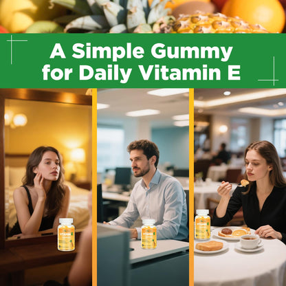 Aromlife Vitamin E 400 IU Gummies – 268 mg per Serving, Pineapple Flavor, 60 Count, Gluten-Free