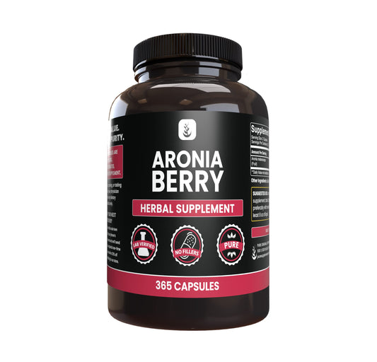 PURE ORIGINAL INGREDIENTS Aronia Berry Extract - 365 Capsules | No Additives BritishVita | Premium UK Vitamins & Wellness Supplements